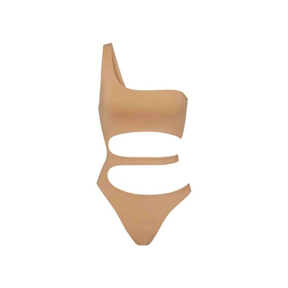 SKIMS Swim One Shoulder Monokini Ochre Womens Small - Picture 14 of 14